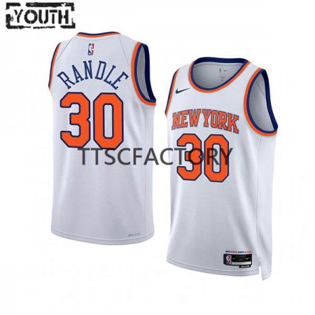 Maillot Basket Enfant New York Knicks Julius Randle 30 Nike 2022-23 Association Edition Blanc Swingman